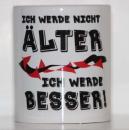 Weiße Tasse mit Spruch 